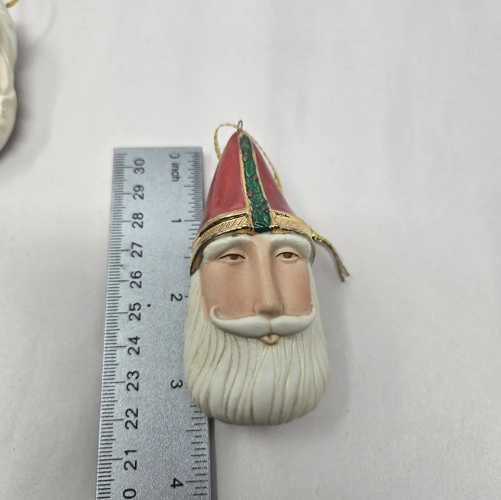 Three Vintage Porcelain 2001 Hallmark Jubilee Legends of Santa Claus Ornaments